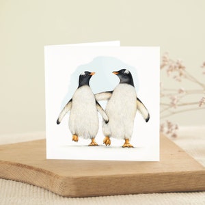 Pinguïn, Verjaardagskaart, Blanco Wenskaart, Dieren Kaarten, Grappige Kaarten, Zomaar Kaart, Valentijnskaart, Ezelspinguïn, Cute Kaart