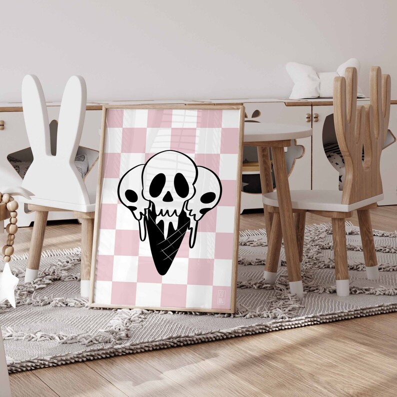 Halloween Posters Retro Vibe Goth Wall Art 70s Aesthetic 90s Y2K Creepy