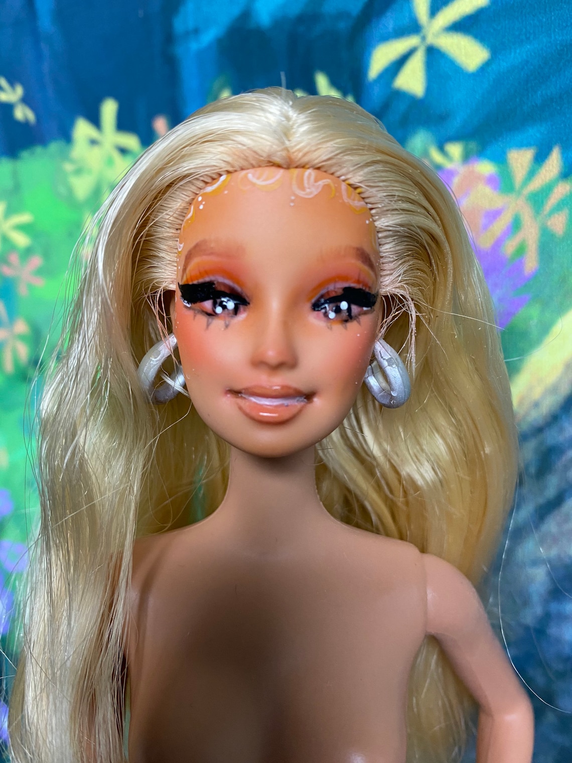 Ooak Custom Face Repaint Barbie Nude Doll Etsy