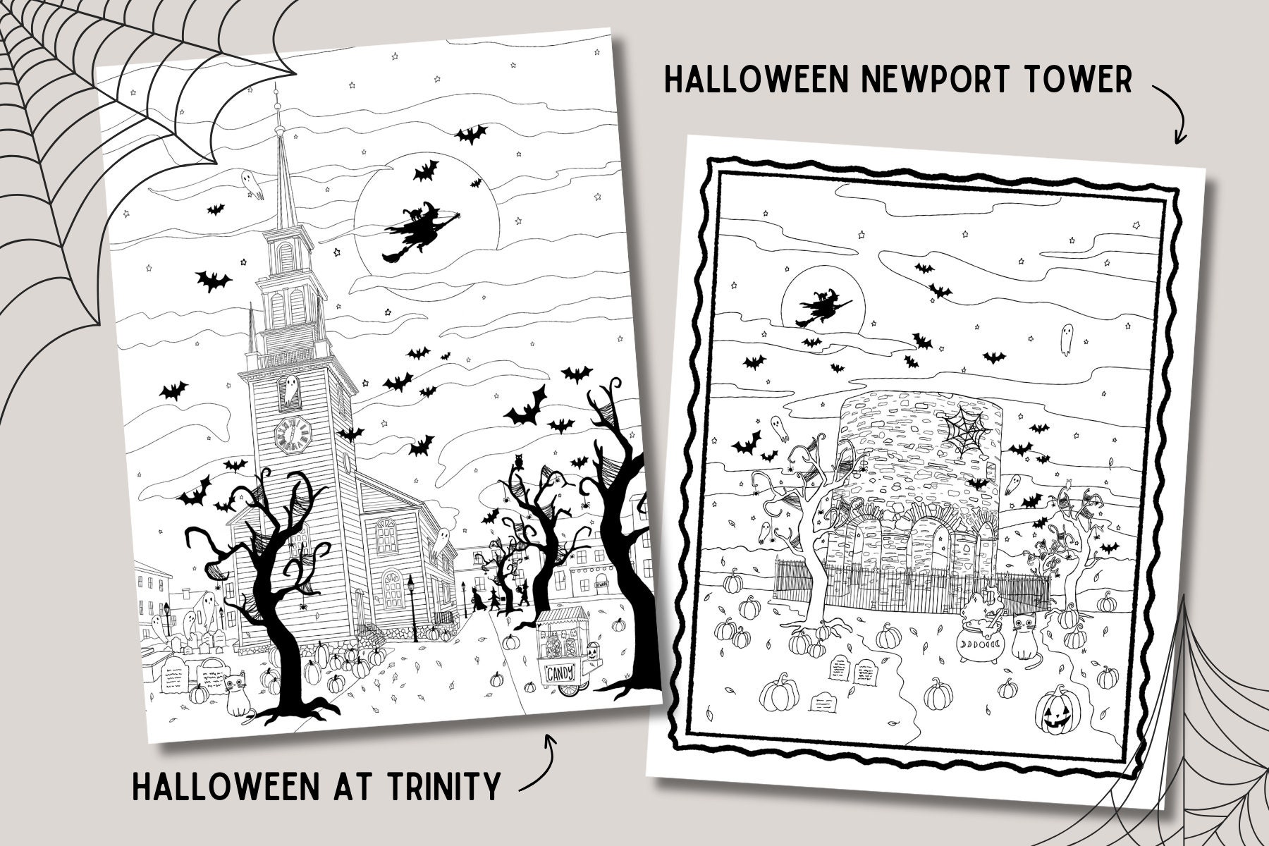 Halloween Newport RI Coloring Sheets Rhode Island Coloring Etsy