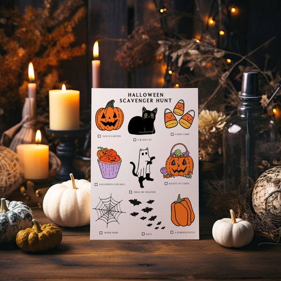 Halloween Scavenger Hunt, Outdoor Activities, Children's Activity, Spooky Scavenger Hunt