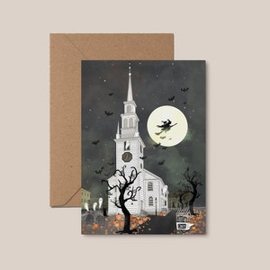 Halloween Card, Trinity Church Card, Halloween Trinity Church, Newport Card, Newport, Rhode Island, Rhode Island Card, Spooky Card