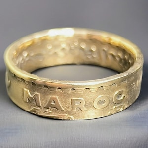 Anillo de moneda Marruecos 1371 o Túnez – color oro o plata – posibilidad de grabado.