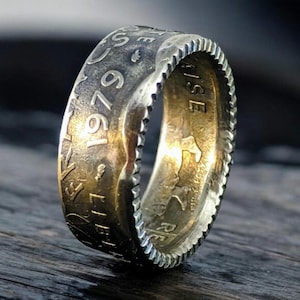 France Coin Ring - Liberte, Egalite, Fraternite - French Republic - Various minting years. Engraving available.
