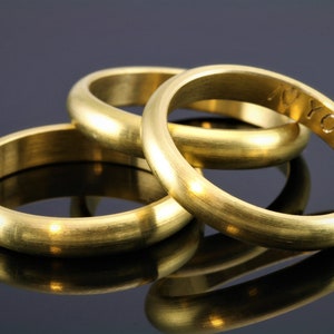 Personalized golden brass rings raw brass with engraving: Unique symbols of love Be sure to read the description carefully image 7