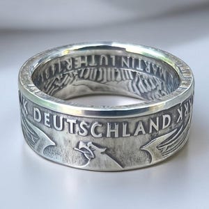 Anello moneta Germania 5 DM - 5 marchi tedeschi - Aquila - Heiermann - Martin Lutero - Incisione possibile