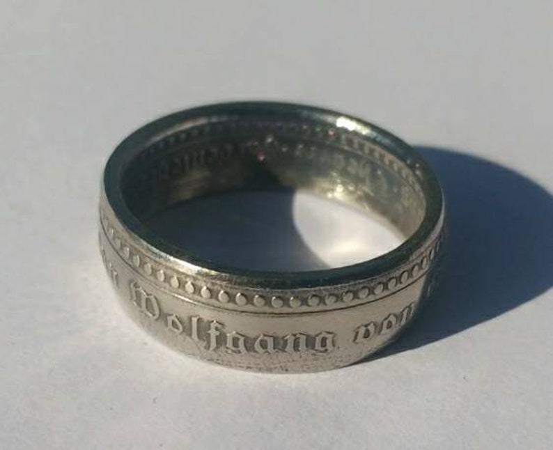 Johann Wolfgang von Goethe-Coin Ring-Ring-Coin Ring-Collector/'s Coin-Also possible as a necklace!
