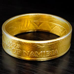 Coin ring South Africa - Ghana - Namibia - Engraving possible