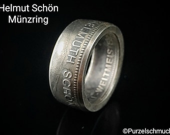 Helmuth Schön - Coin ring - Football - World Cup 1974 - Silver/Black - With engraving possible