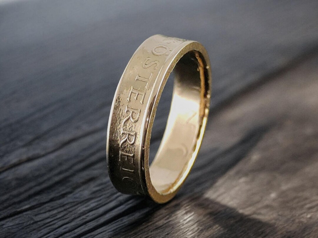 Handmade Austria Coin Ring in Silver or Gold Colors 1974 or 1987 ...