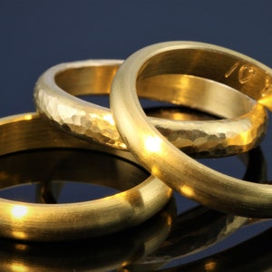 Personalized golden brass rings (raw brass) with engraving: Unique symbols of love - Be sure to read the description carefully!
