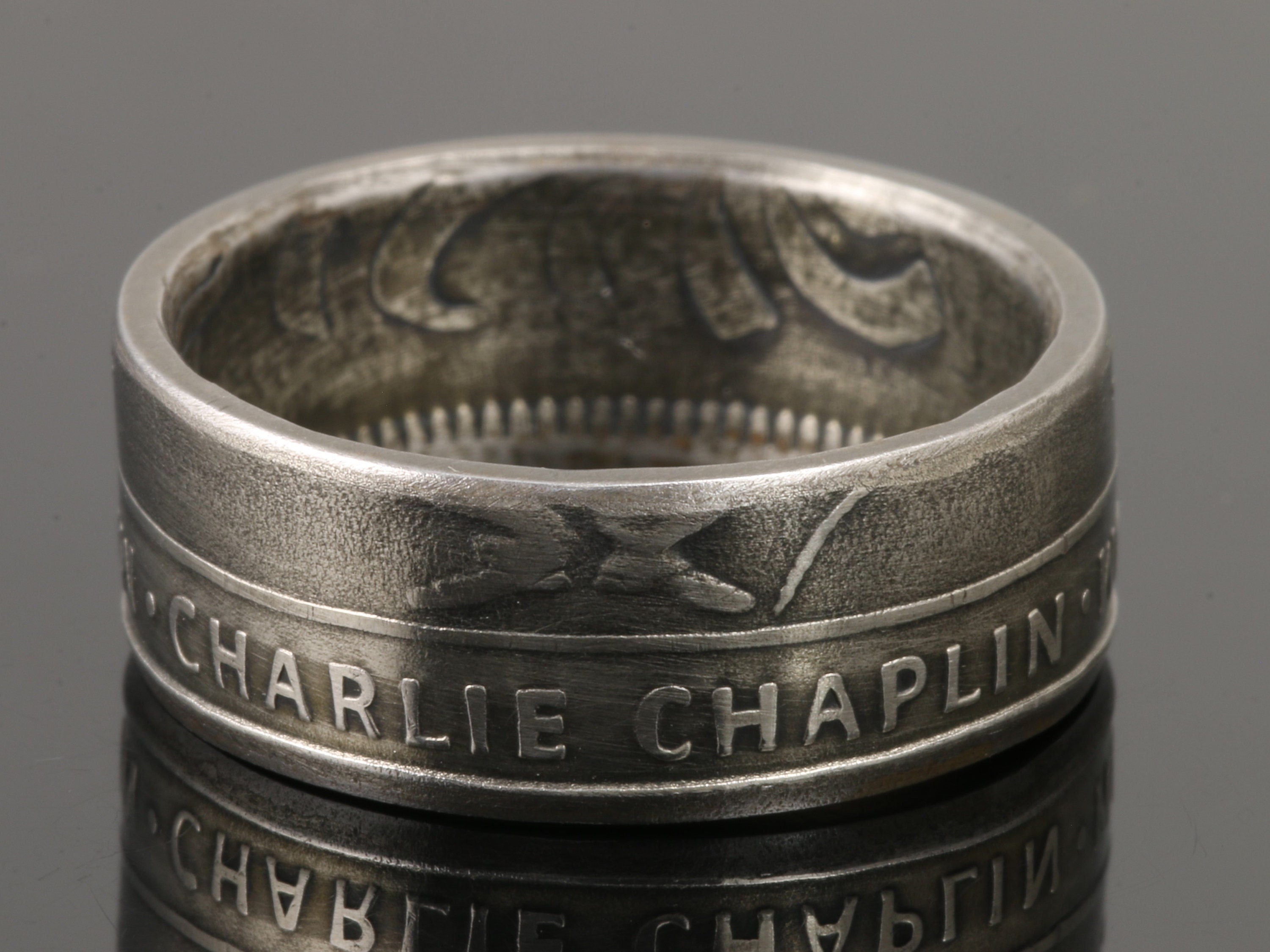 Handmade Coin Ring of Famous Personalities Pablo Neruda Charlie Chaplin  Personalizable Engraving Possible - Etsy Sweden