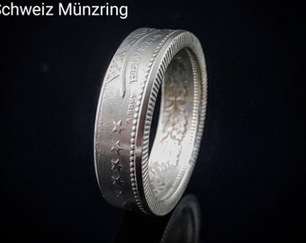 Coin ring Helvetia Schweiz - Switzerland - Suisse - Couple ring - Engagement - Wedding - With engraving possible