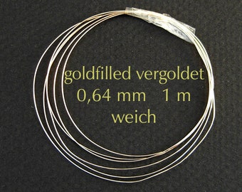 Goldfilled Draht 0,64mm 1 m weich