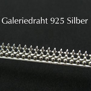 Fil de galerie en argent 925 fleur de lys et point, 10 cm