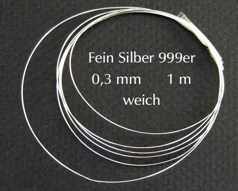 Fine silver wire 28 gauge soft 1 m image 1