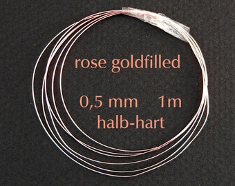 Rose Goldfilled Draht 0,5 mm 1 m