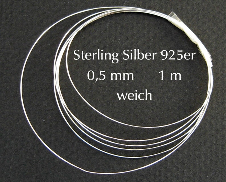Silberdraht 925 0,5 mm 1 m weich rund Bild 1