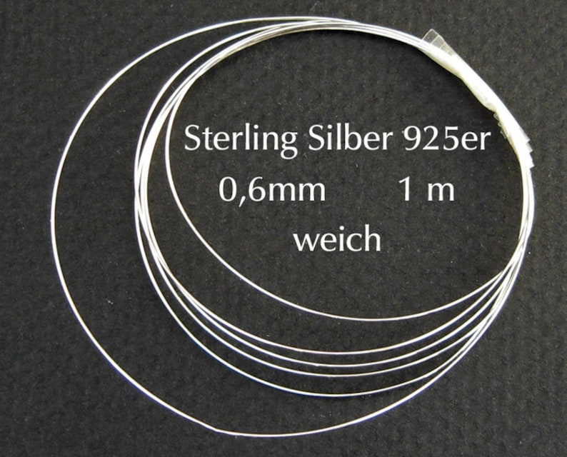 Silberdraht 925 0,6 mm 1 m weich Bild 1