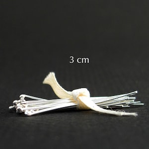 25 pinos de bola 0,5 mm 3 cm prata 925