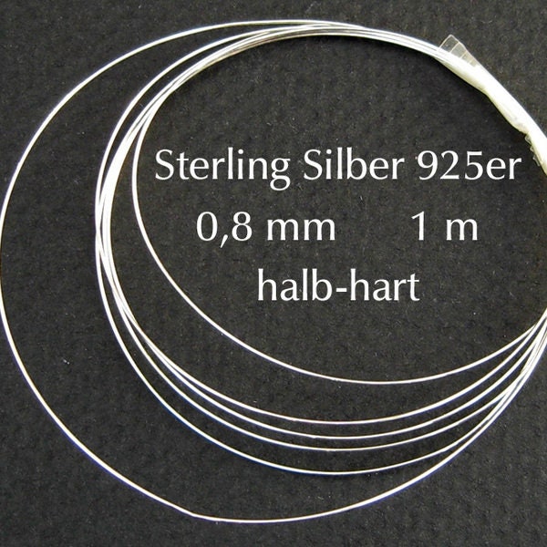 Silberdraht 925er 0,8 mm 1 m rund
