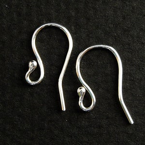 Small ear hooks with ball 925 silver 1 pair