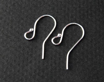 Stable ear hooks with ball 925 silver 1 pair