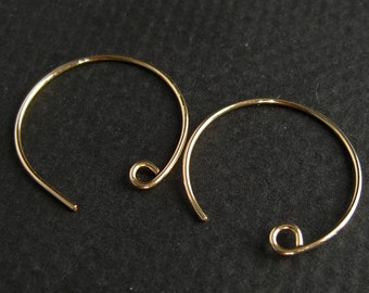 Gold-Filled round ear wire with inside loop