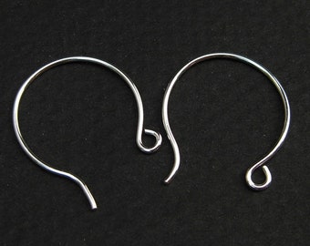 Round earwires 925 silver with outer ring 1 pair