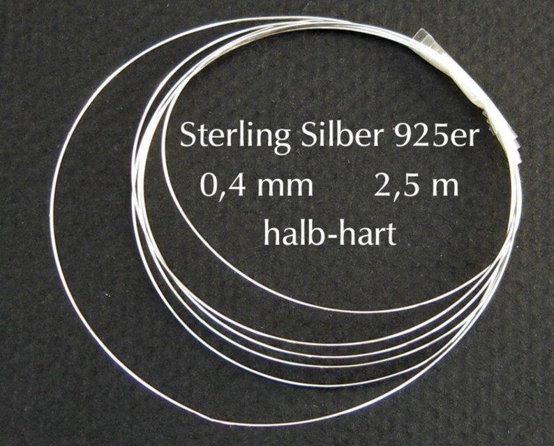 Sterling silver wire half-hard 26 gauge 2.5 m image 1