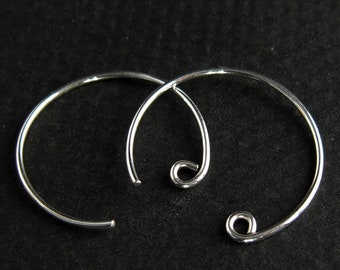 Round earwires 925 silver with inner ring 1 pair