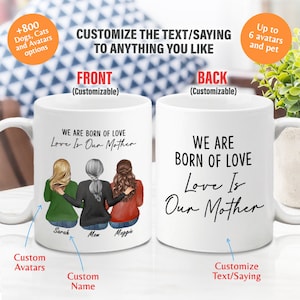 Mother Daughter Gift, Personalized Mom Mug, Personalized Mug for Mom gift from daughter, Custom family portrait