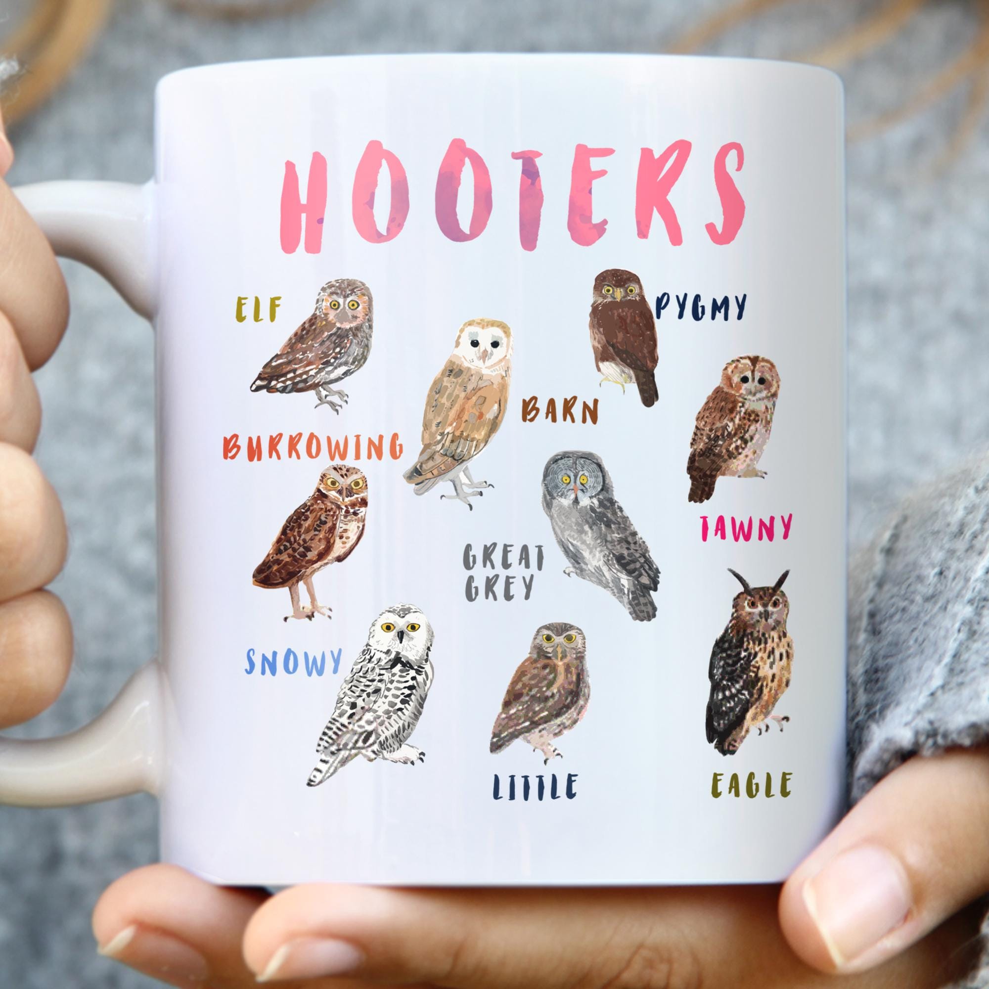 Hooters Owl Mug | Bird Watching | Owls Ceramic Bird Mug | Owl Watcher Mug | Birthday Gift | Office M