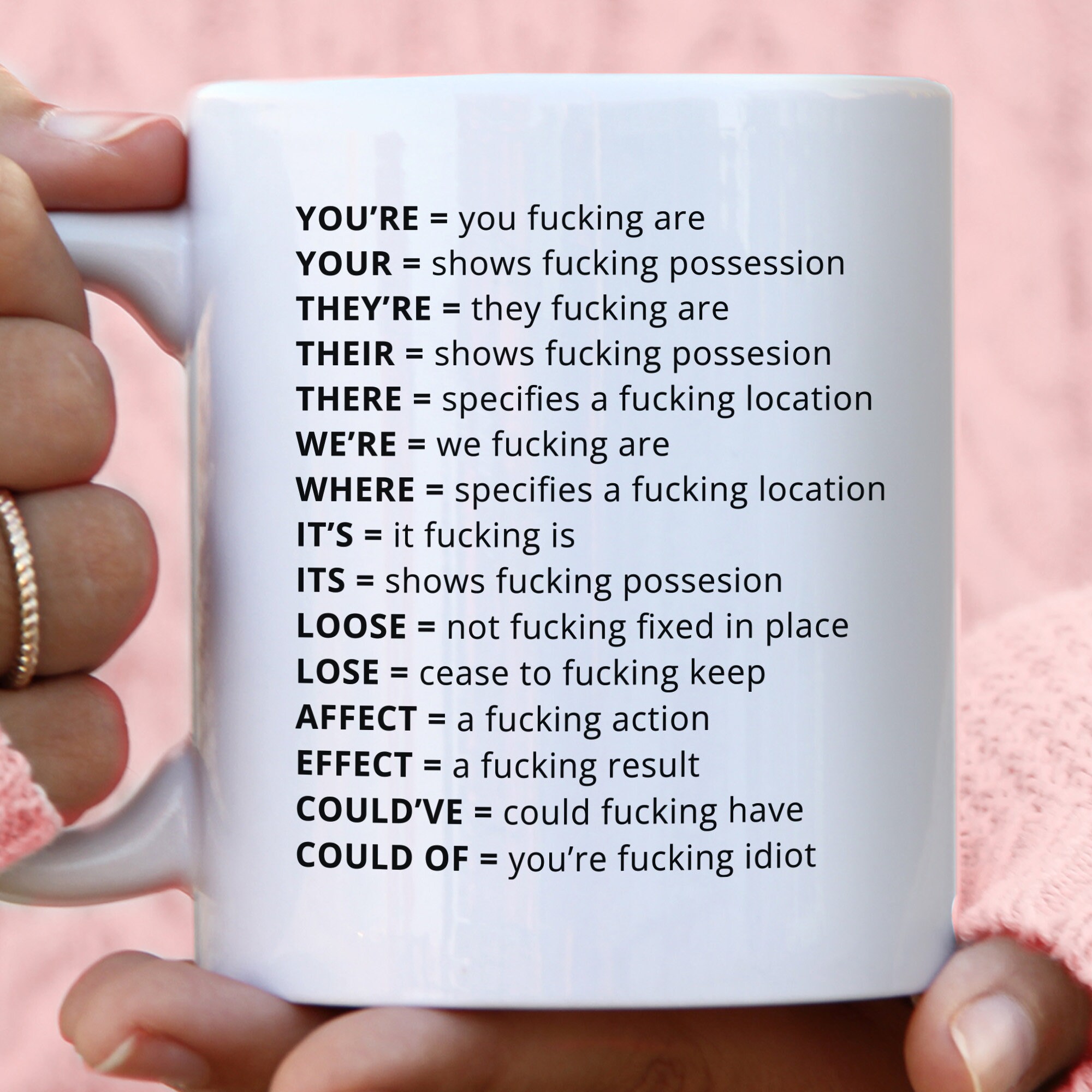 Angry Grammar Mug Grammar Gift Teacher Coffee Mug Ceramic Etsy