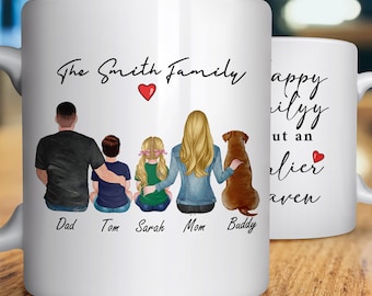 Custom Family Mug with Pets,Family with Dog Mug,Personalized Couple Dog Mug,Dog Mom and Dad Mug,Dog Coffee Mug,Dog Family Mug,Dog Gifts