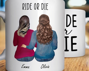 Ride Or Die Mug,Personalized Best Friend Gifts,Best Friend Gift Idea,Custom Coffee Mug,Customizable Picture,Customizable Mug Soul Sisters