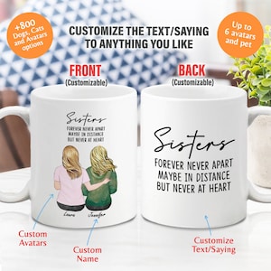 Personalized Birthday gift for Sister, Big sister small sister personalized mug, Custom Sister Mug Gift, Best Cousin Gift, Coffee Mug