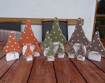 Fly agaric mushroom set of 4 in warm autumn tones
