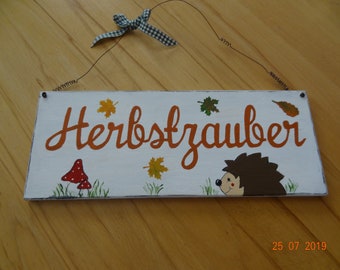 Wooden sign autumn magic