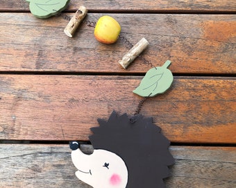 Autumn decoration chain with hedgehog