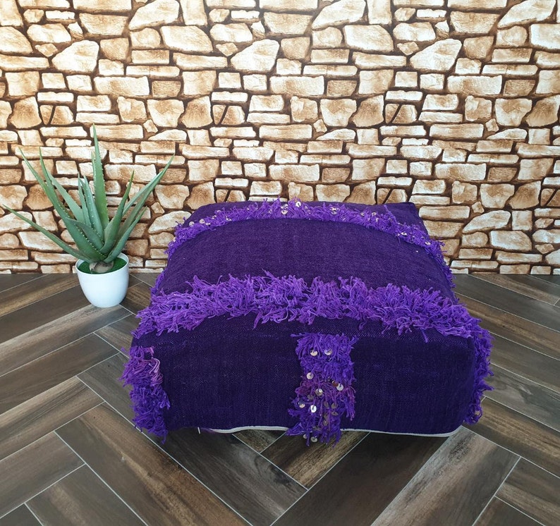 Berber Cotton Pouf Cover Berber Cushion Pillow Decorative Pouf Cover CTSP02 Moroccan wedding Pouf Cover Moroccan Handira Pillow