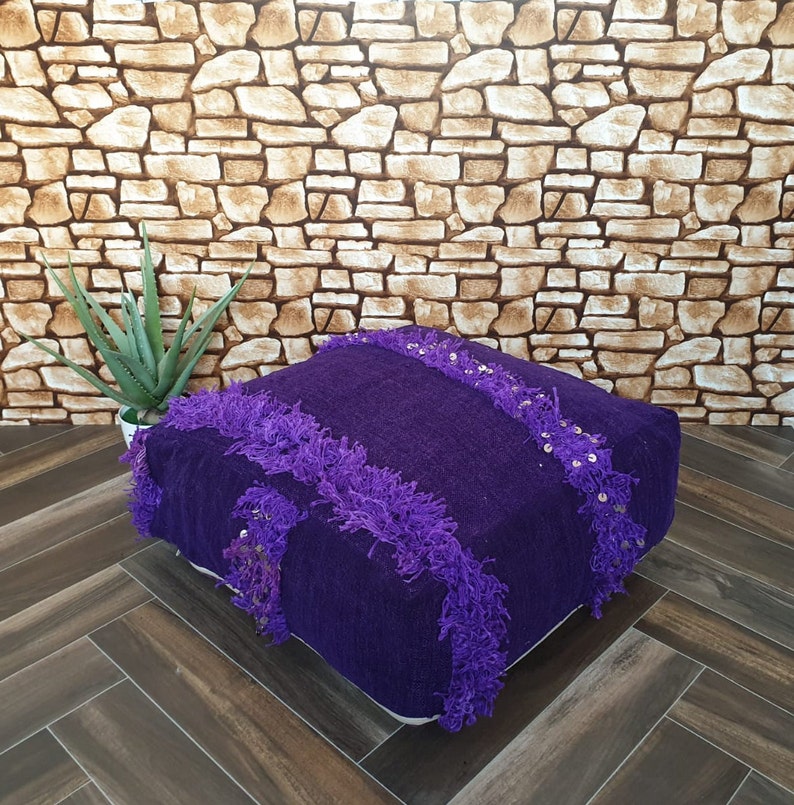 Berber Cotton Pouf Cover Berber Cushion Pillow Decorative Pouf Cover CTSP02 Moroccan wedding Pouf Cover Moroccan Handira Pillow