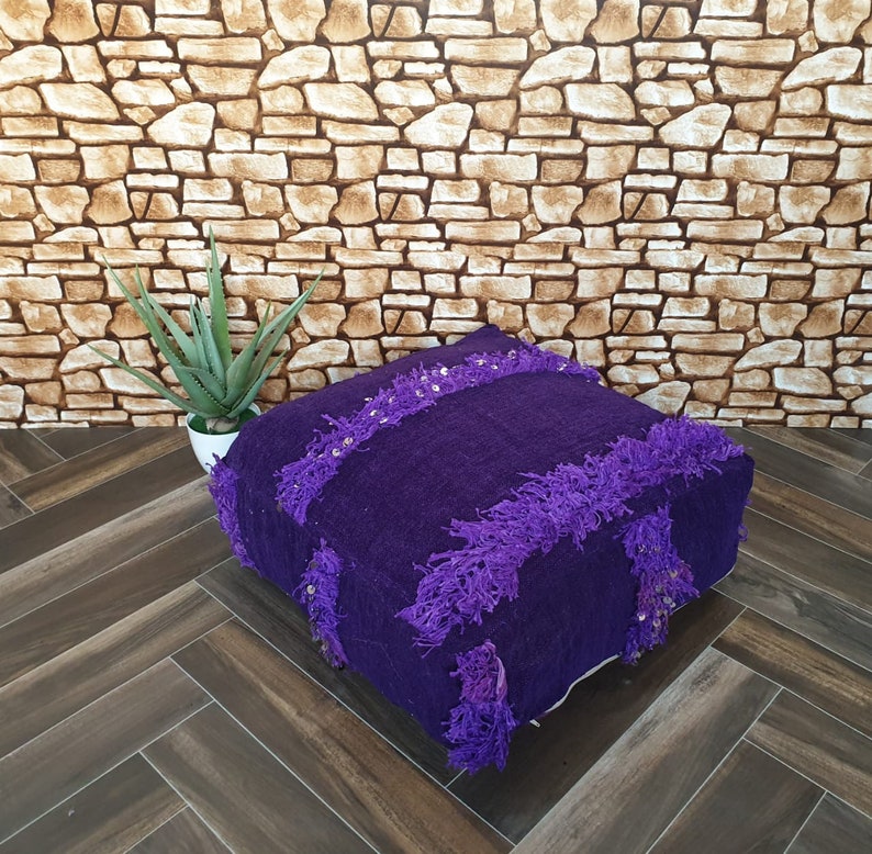 Berber Cotton Pouf Cover Berber Cushion Pillow Decorative Pouf Cover CTSP02 Moroccan wedding Pouf Cover Moroccan Handira Pillow