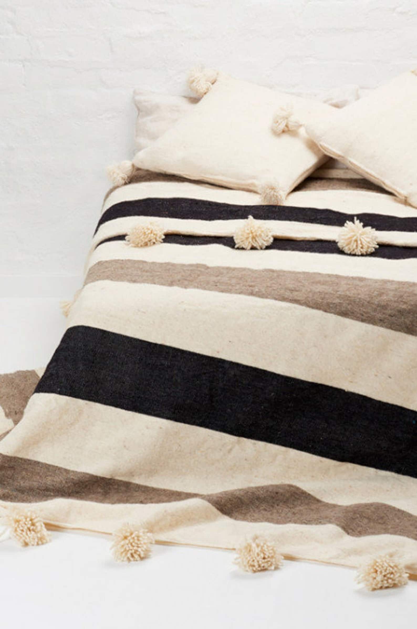 WOOL BLANKET MOROCCAN Blanket Handmade Soft Wool Moroccan Etsy