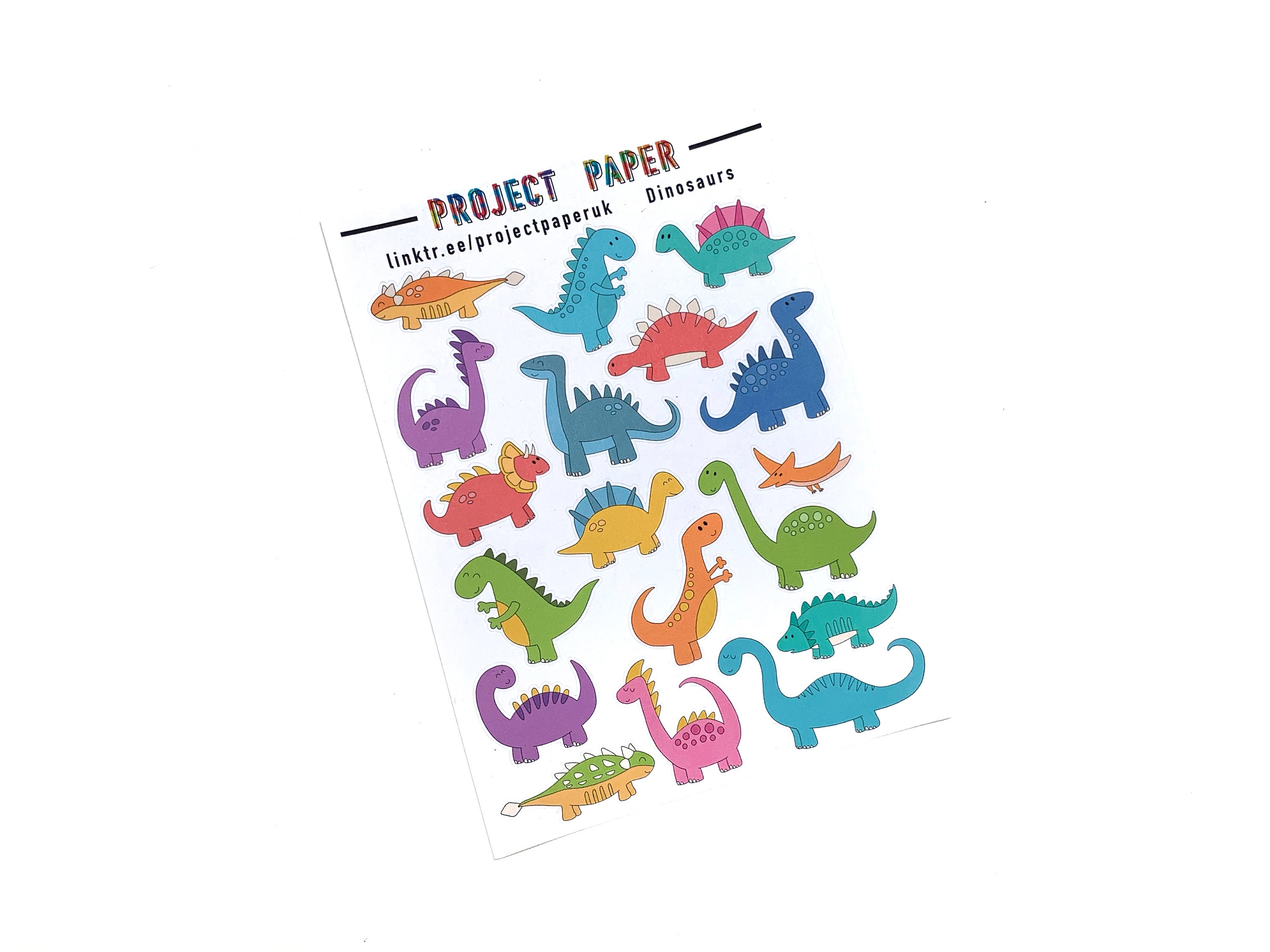 Dinosaur Sticker Sheet 1 recycled Paper Ecofriendly Etsy UK