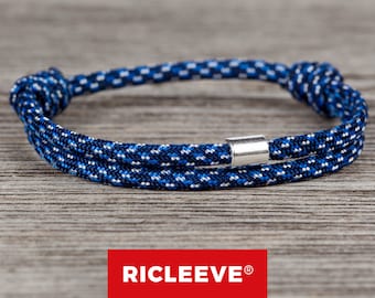 RICLEEVE® Surferarmband Blau Weiss für Herren Damen Freundschaftsband Paar Armband für Männer Frauen Maritim