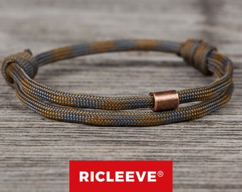 RICLEEVE® Surferarmband Grau Olive Gemustert für Herren Damen Freundschaftsband Paar Armband für Männer Frauen Maritim