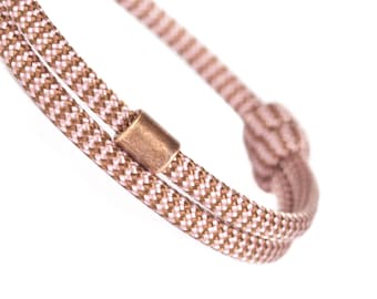 RICLEEVE® Boho dezentes Fußband braun rosa verstellbar für Damen und Herren Festival Beach Surfer Schmuck Fußkettchen Gechenk für SIE & IHN