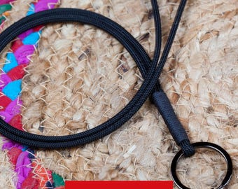 RICLEEVE® Schlüsselband lang schwarz mit individueller Farbauswahl, Lanyard, Schlüsselanhänger Geschenk für SIE & IHN
