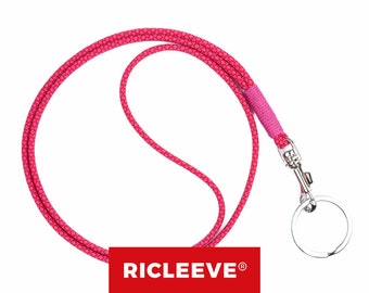 RICLEEVE® Schlüsselband Pink Gemustert mit Karabiner, Segeltau und individueller Farbauswahl Schlüsselanhänger für SIE & IHN